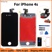 Wyświetlacz LCD do telefonu ze szkłem hartowanym, narzędziami i TPU, ekran dotykowy do iPhone'a 5, 5C, 5S, SE, 6, 6S, 7, 8, AAA+++, bez martwych pikseli, zamiennik 2